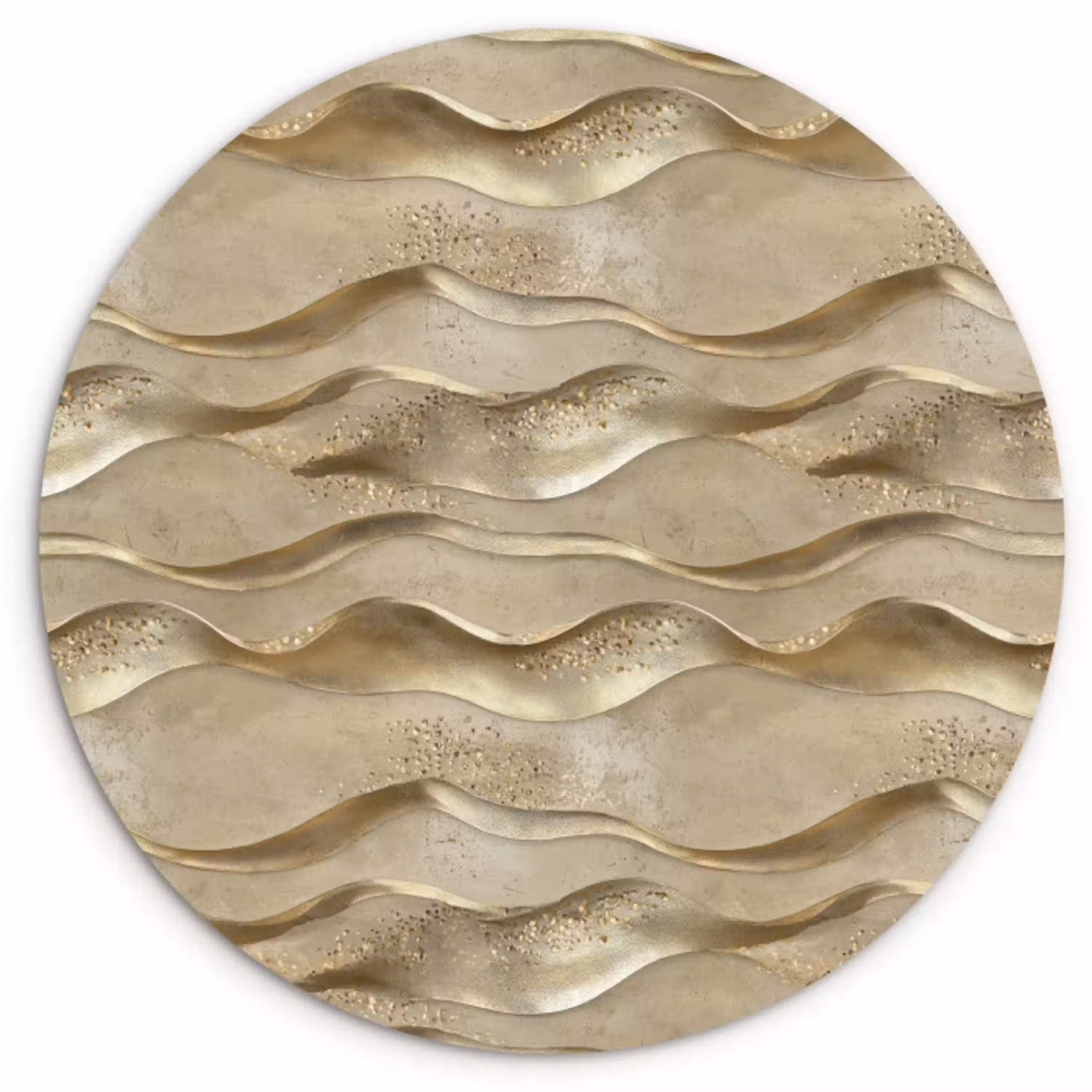 Golven - Patroon - Goud Wandcirkel kunststof plaat 5mm dik klein 188 -3d