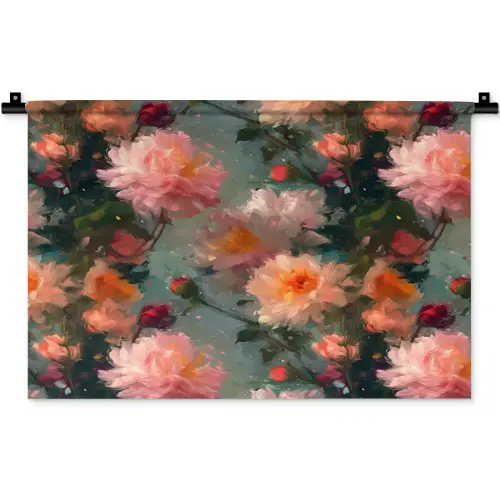 Dahlia - Bloemen - Patroon Wandkleed katoen klein 269 -zz3d