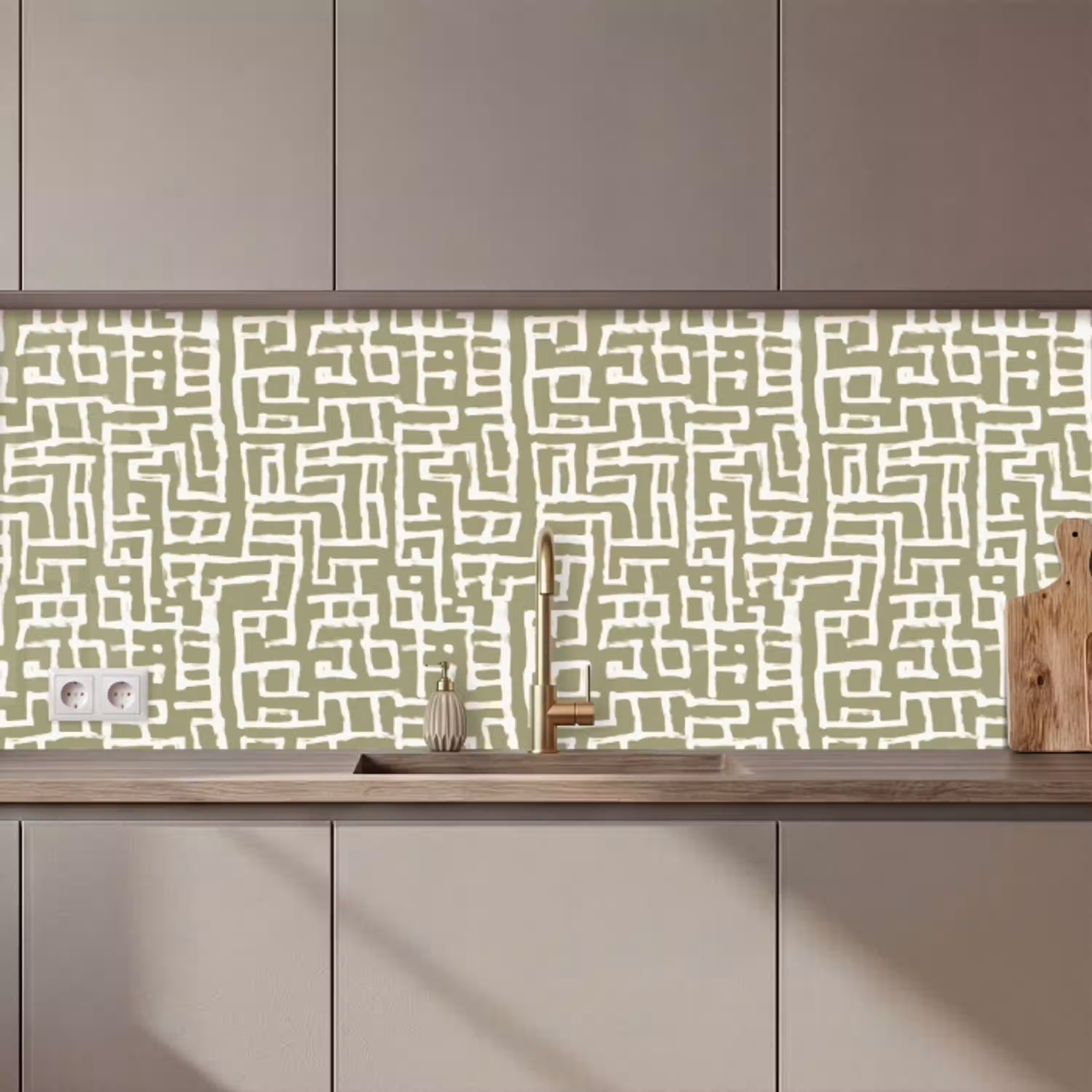 Grafisch - Patroon - Groen keuken achterwand 2 middel 871 zz_3dshopping