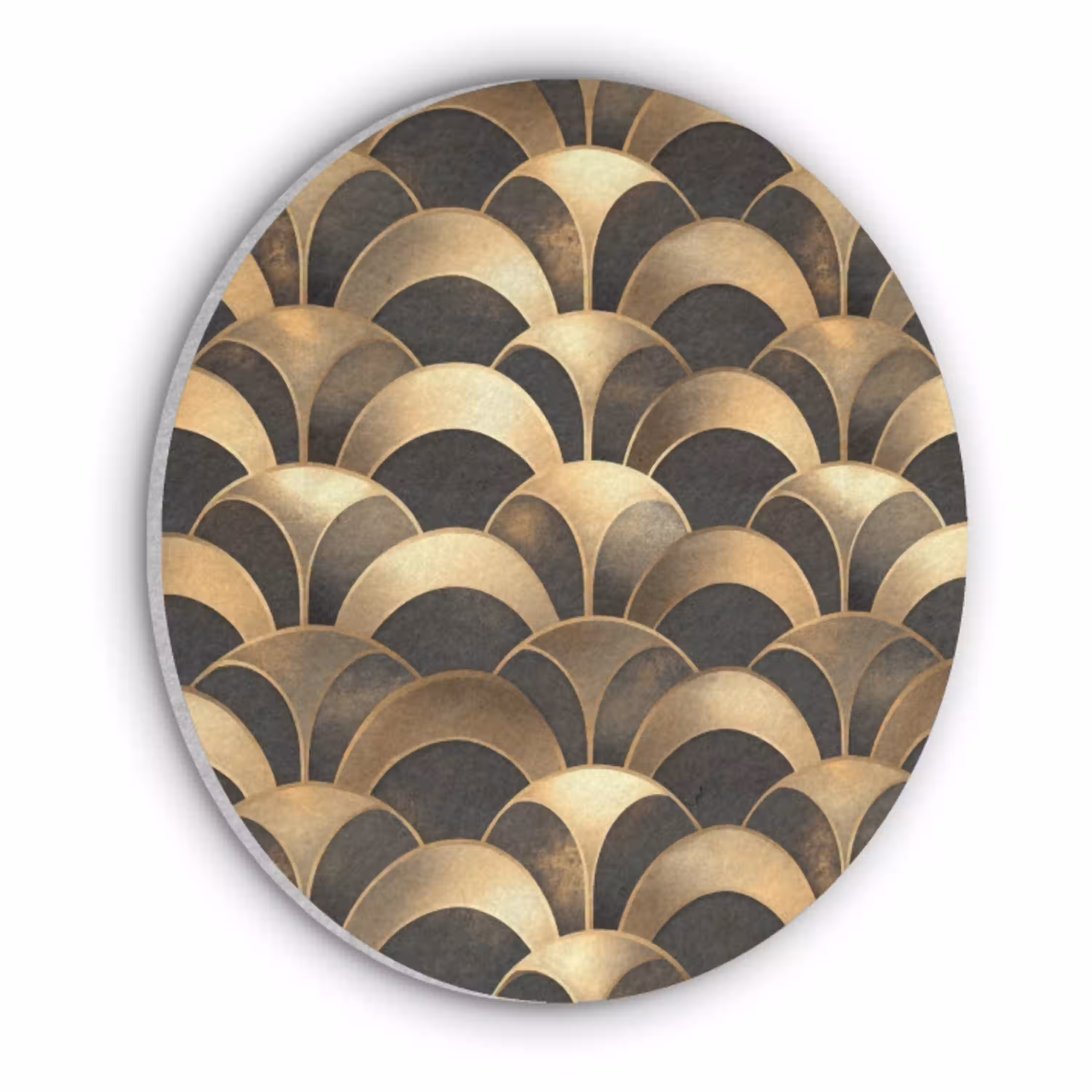 Schubben - Structuur - Goud Akoestische PET Vilt - Rond klein 838 -3d