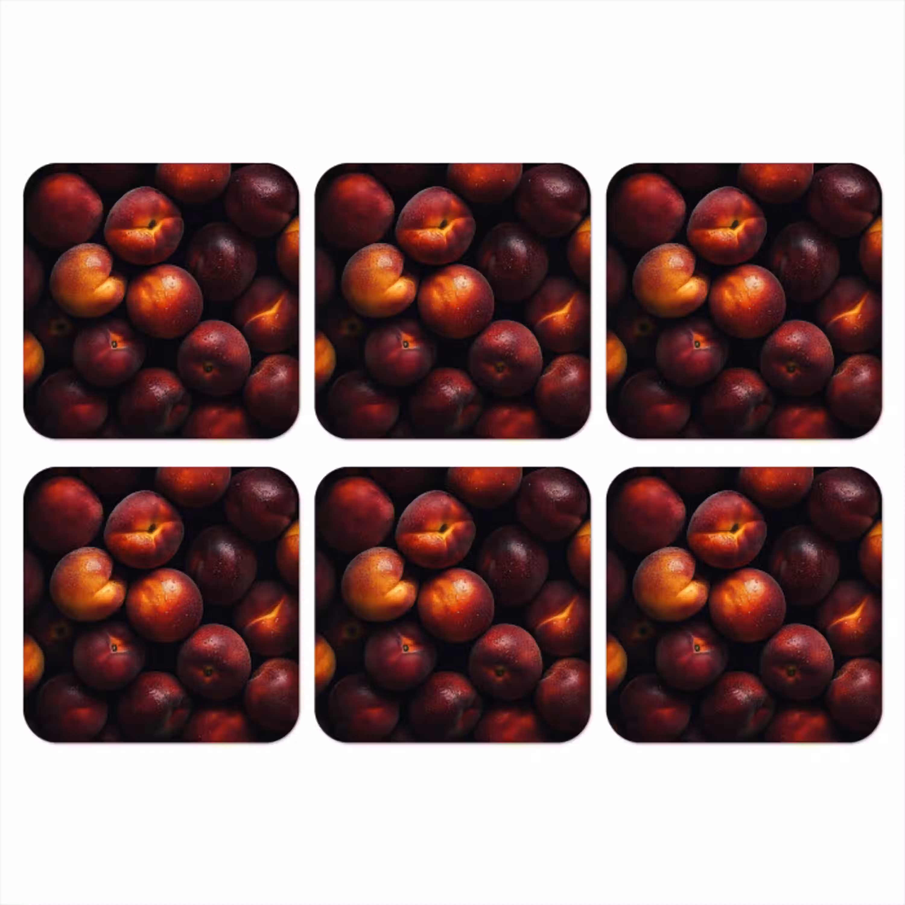 Fruit - Close up - Nectarines onderzetter kurk middel -3d