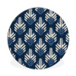 Modern - Patroon - Blauw Wandcirkel aluminium klein 190 -3d