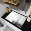 Bamboestammen - Water - Minimalistisch - Wit Inductie beschemer met haakjes klein -sfeer1