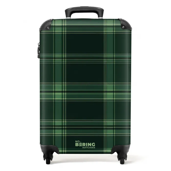 Klassiek geruit patroon in groene tinten NBS - Handbagage koffer - Unisex middel -productfoto_recht