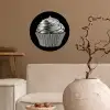 Cupcake - Luxueus - Zilver Wandcirkel behangsticker klein -sfeer1