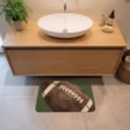 Football - Hout - Sport - Groen Badmat klein -sfeer1