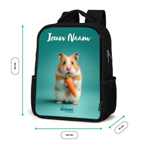 Hamster - Wortel - Dier Rugzak - Zwart middel -productfoto_formaten