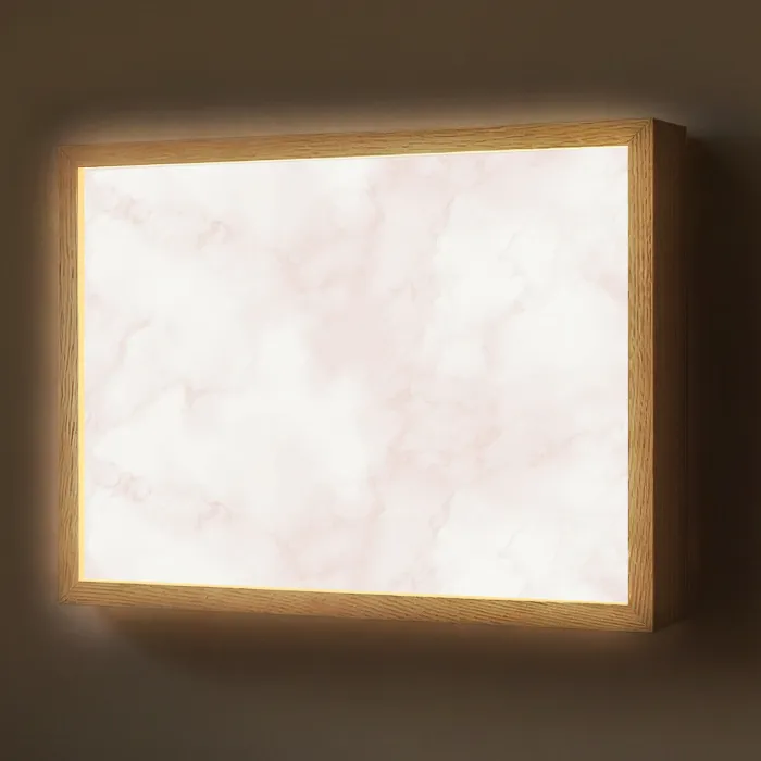 Wolkenstructuur - Roze - Marmer Light Box met batterij (Wandlamp) middel 907 -z3d_website
