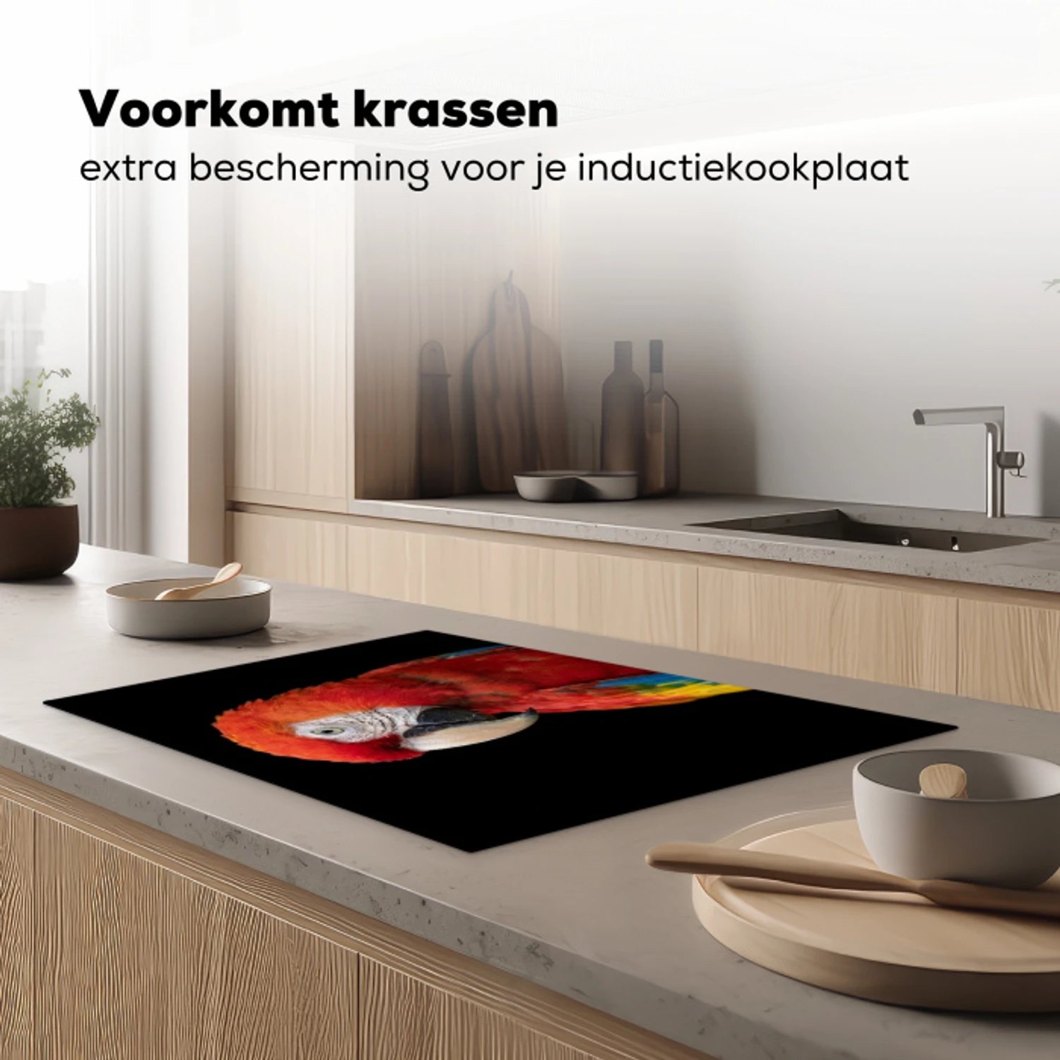 Ara - Portret - Rood Inductie beschermer vinyl 3mm klein -sfeer1