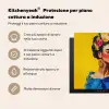 Frida Kahlo - Vrouw - Geel - Blauw - Bloemen Inductie beschermer vinyl 3mm middel -zzzsfeer2_ITA