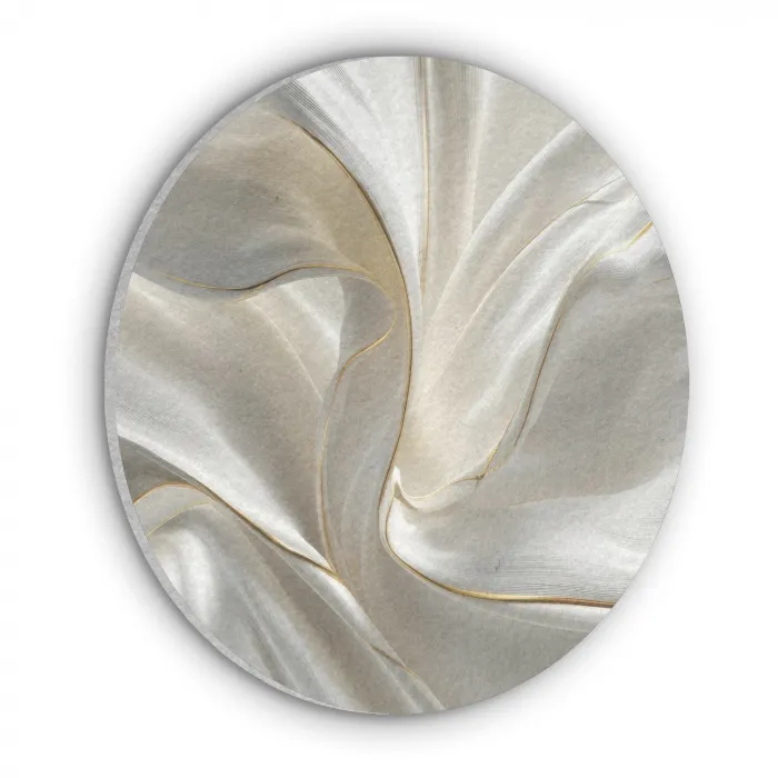 Stof - Plooien - Goud Akoestische PET Vilt - Rond klein -3d