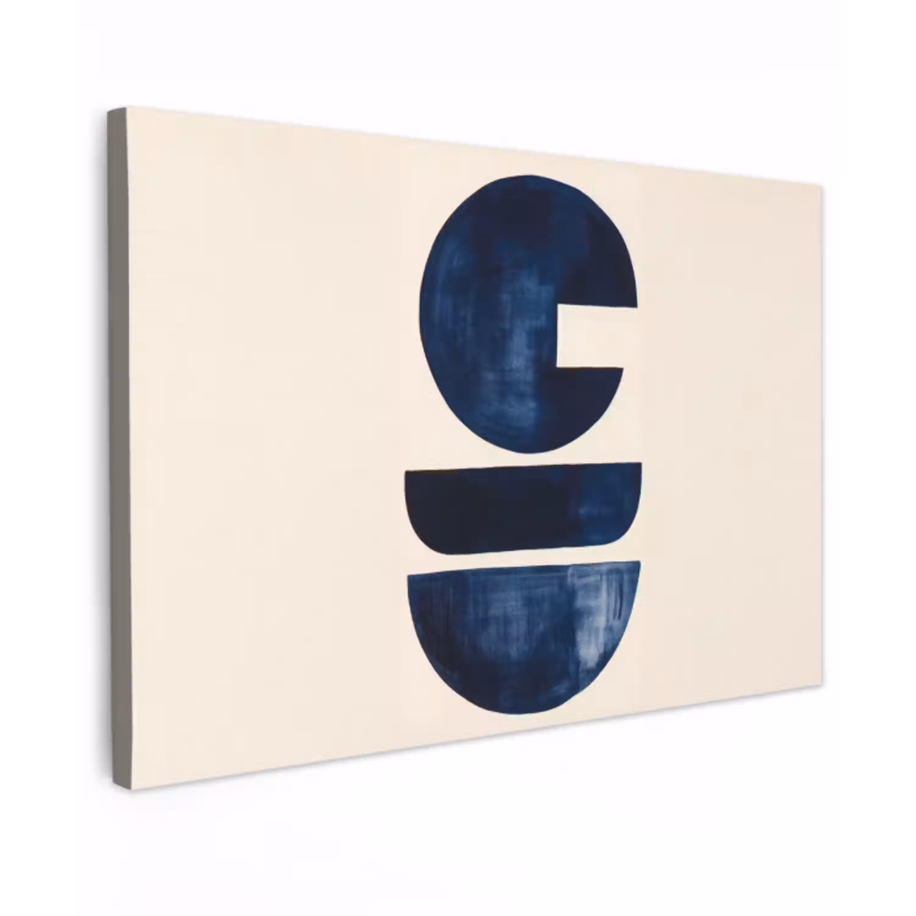 Vormen - Blauw - Abstract canvas 2cm klein -z3d