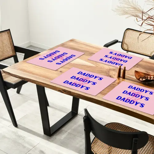 Daddy's - Blauw - Blokletters Placemat vinyl groot -zzsfeer4_Kitchenyeah-website