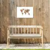 Wereldkaart - Bloemen - Felgekleurd Tuinposter op houten frame 2 cm dik klein -sfeer4