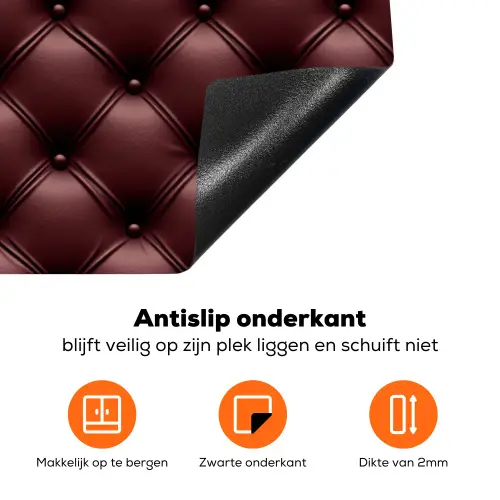 Leer - Patroon - Bordeaux Inductie beschermer vinyl 3mm klein 276 -zzzzzzz-td-onderkant