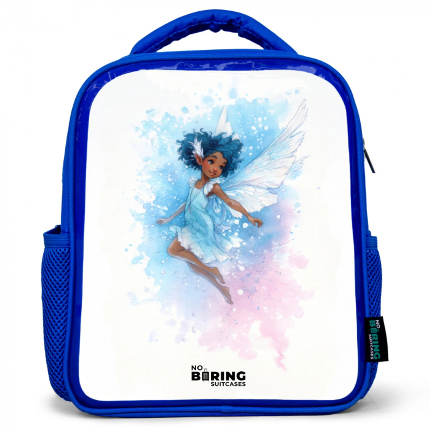 Vliegende fee in blauwe tinten Kinderrugzak - Blauw middel -3d