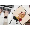 Illustratie - Mascara - Vrouw - Geel laptophoes neopreen klein -bureau