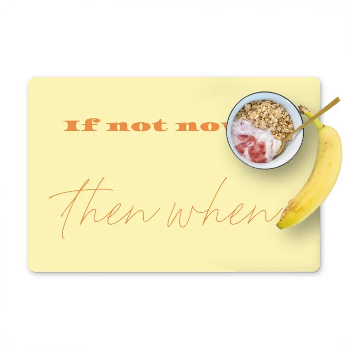 Geel - Oranje - if not now then when Placemat vinyl groot -zzzproduct_Kitchenyeah-website