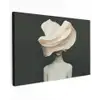 Vrouw - Beige - hoed Tuinposter op houten frame 2 cm dik klein -3d
