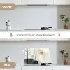 Wabi sabi - Beige - Plant keuken achterwand spatscherm klein -voor_na_NL