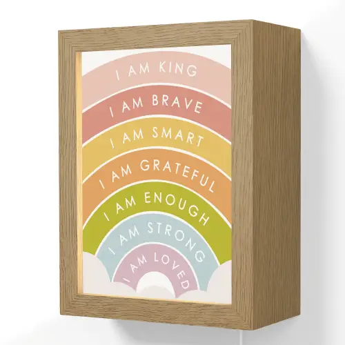 Regenboog - Kleuren - Quotes Light Box met kabel (Wandlamp kind) klein -3d