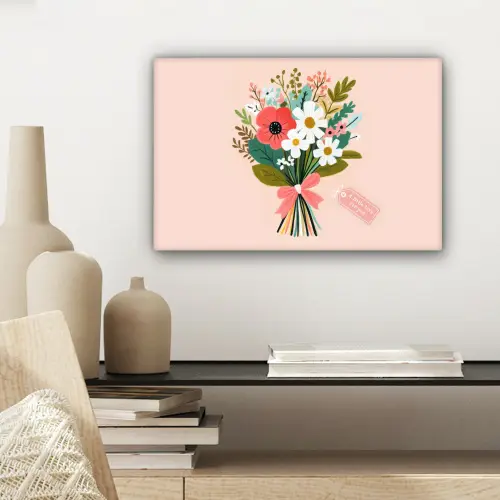Boeket - Strikje - Kaartje - Quote canvas 2cm klein -sfeer6