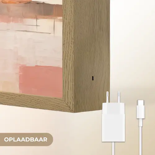 Kunst - Roze - Abstract Light Box met batterij (Wandlamp) middel -USP_websiteoplaadbaarNL