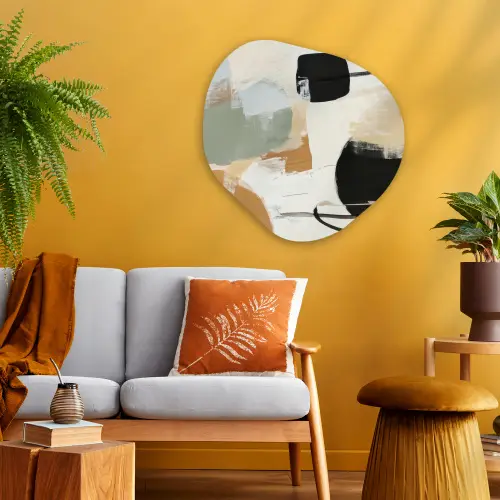 Paint - Abstract - Kleuren Wandcirkel Organisch Aluminium middel -sfeer4