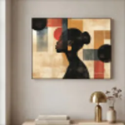 Zijaanzicht - Vrouw - Vormen Textielframe zwart klein -sfeer2