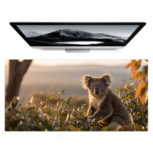 Koala - Bladeren - Ochtendlicht Muismat XXL klein -zzz3d