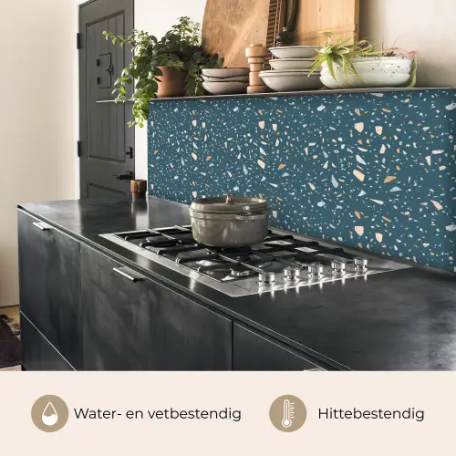 Terrazzo -  Patroon - Kleurrijk - Diep blauw keuken achterwand 2 middel 871 -usp_NL