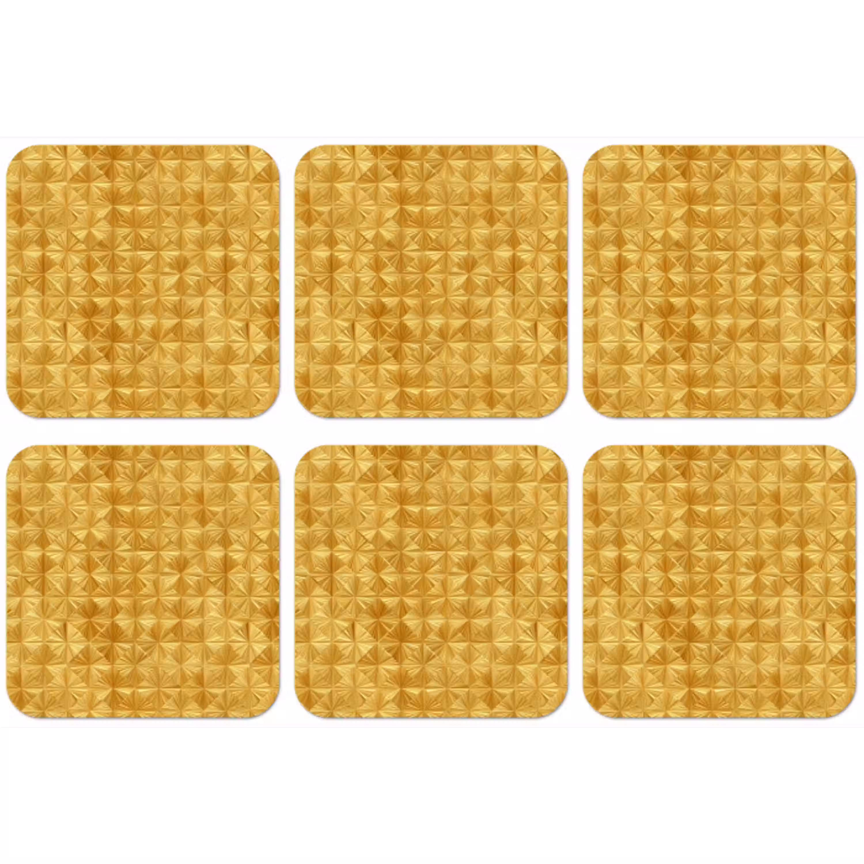 Tegels - Geometrisch - Reliëf - Goud onderzetter kurk middel 366 -zkaufland3dotto