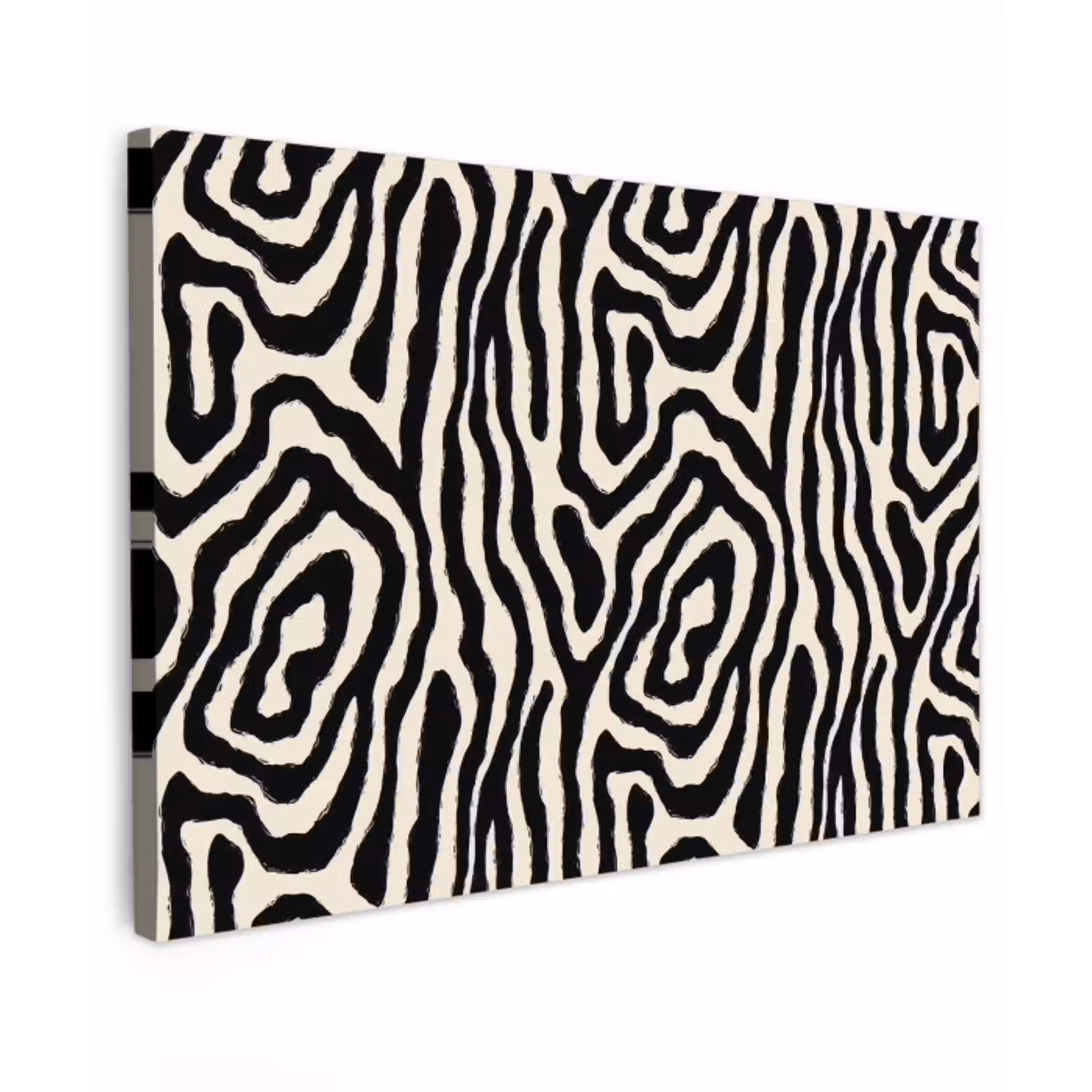 Zebra - Zwart - Abstract canvas 2cm klein 34 -z3d