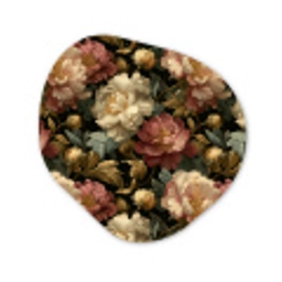 Bloemen - Barok - Patroon - Roze - Crème Wandcirkel Organisch Forex 3mm klein 629 -3d
