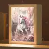 Eenhoorn - Meisje - Roze - Bloemen - Sprookje Light Box met kabel klein -zzz_3d_website