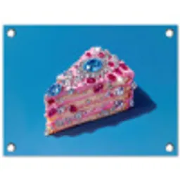 Taart - Edelstenen - Glitters - Roze tuinposter los doek klein -3d