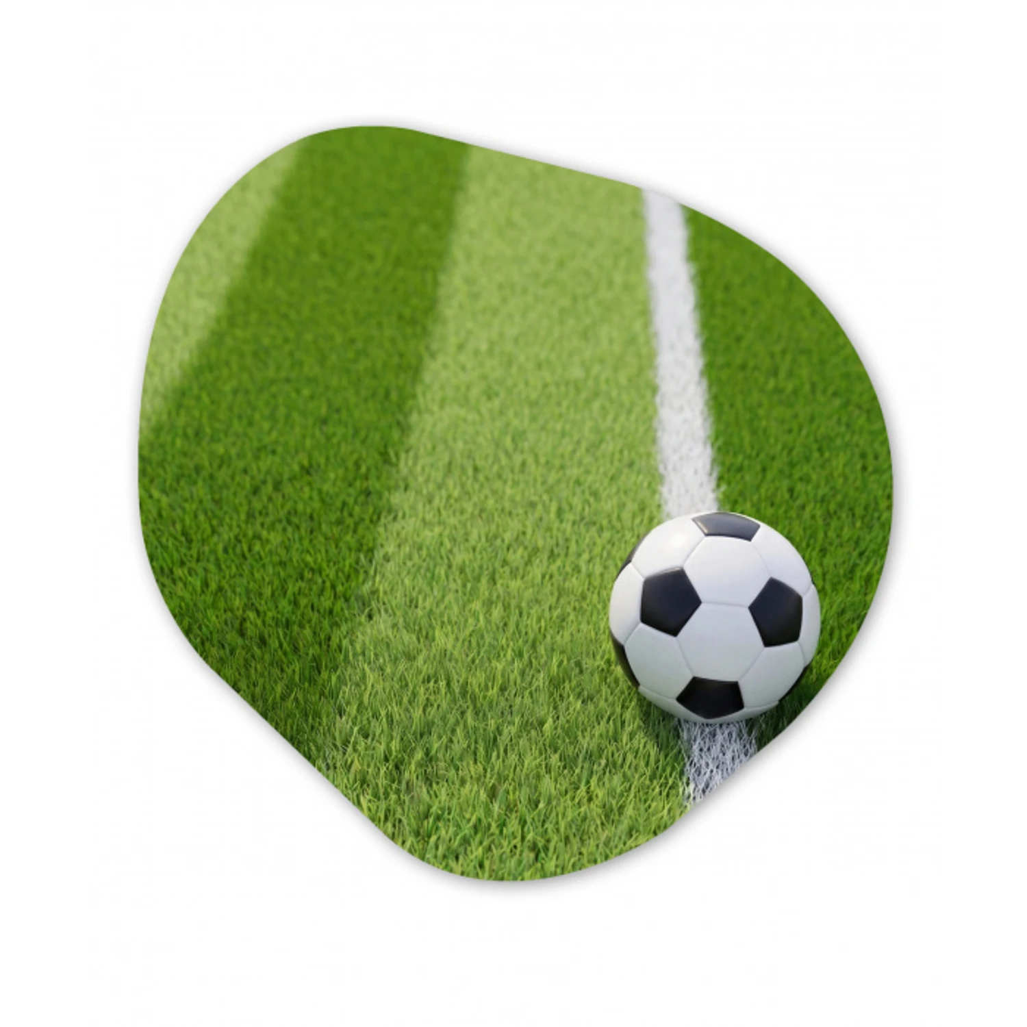 Voetbal - Grasveld - Sport - Groen Wandcirkel Organisch Forex 3mm klein -3d
