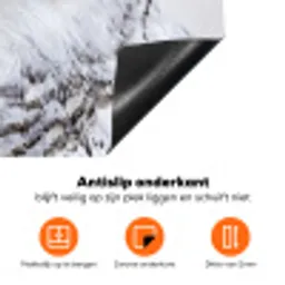 Sneeuwuil - Oog - Wildlife - Wit Inductie beschermer vinyl 3mm klein -zzzzzzz-td-onderkant