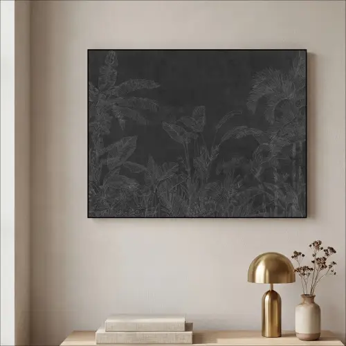 Beton - Patroon - Zwart Textielframe zwart klein -sfeer2