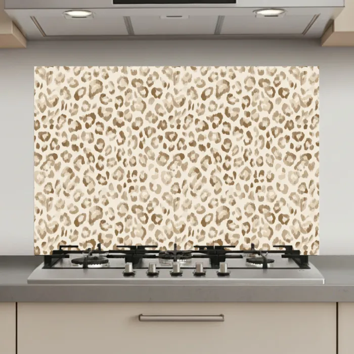 Luipaard - Klassiek - Beige keuken achterwand spatscherm klein 900 -3d_website