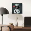 Quote - Neon - Hond - Kokskleding aluminium wit klein -sfeer5
