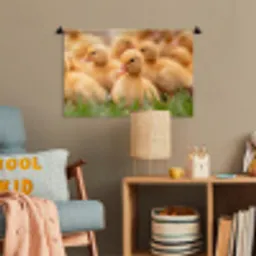 Pijltje - Eend - Natuur - Geel Wandkleed katoen klein -wsfeer4_kind