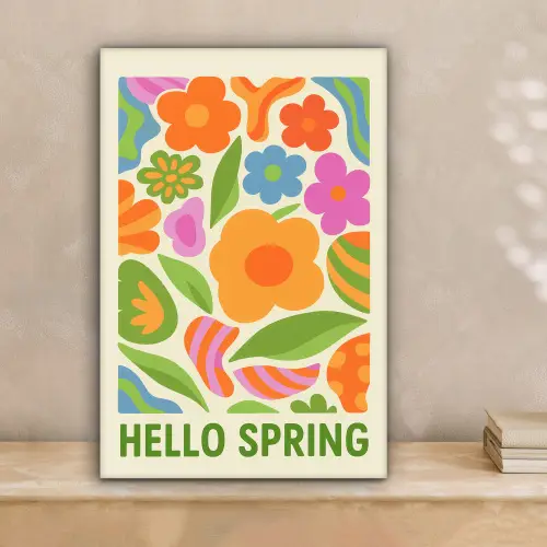 Illustratie - Bloemen - Quote - Kleurrijk canvas 2cm klein -sfeer1