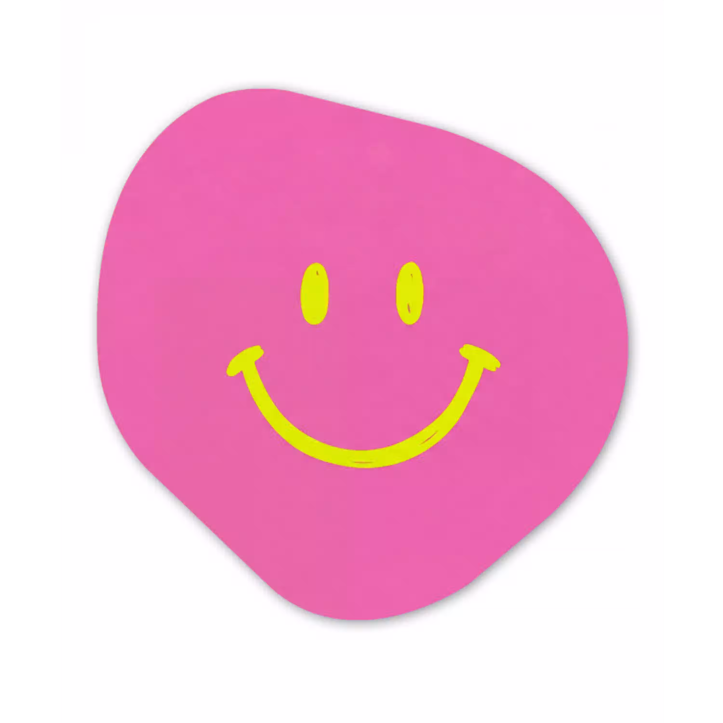 Smiley - Vrolijk - Roze Wandcirkel Organisch Aluminium middel -3d