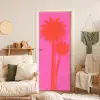 Palmbomen - Modern - Roze deurposter klein -sfeer2