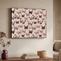 Tijdloos - Vlinders - Perzik Textielframe zwart klein 947 -sfeer3
