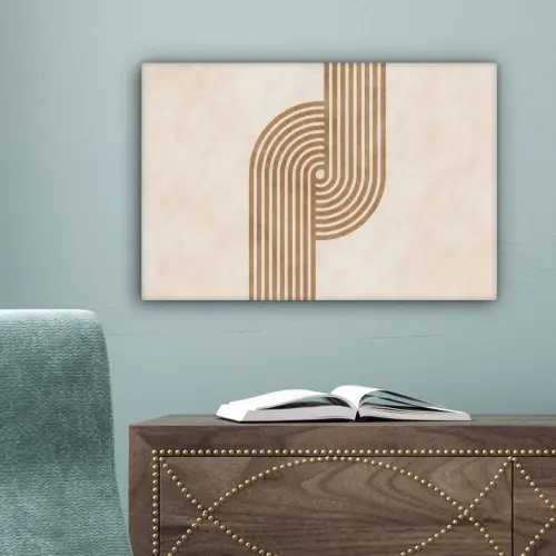 Symmetrische bocht - Koperkleurig canvas 2cm klein -sfeer4
