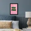 Yes fun - Groen - Roze - Stippen fotolijst zwart zonder passe partout klein -sfeer3