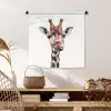 Jongens - Giraffe - Dieren - Kop - Portret - Kind - Meisjes Wandkleed katoen klein -sfeer5