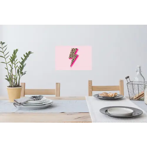 Stippen - Roze - Bliksem Muursticker klein -eettafel